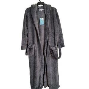 NWT Alexander Del Rossa Steel Gray Hooded Robe Size S/M